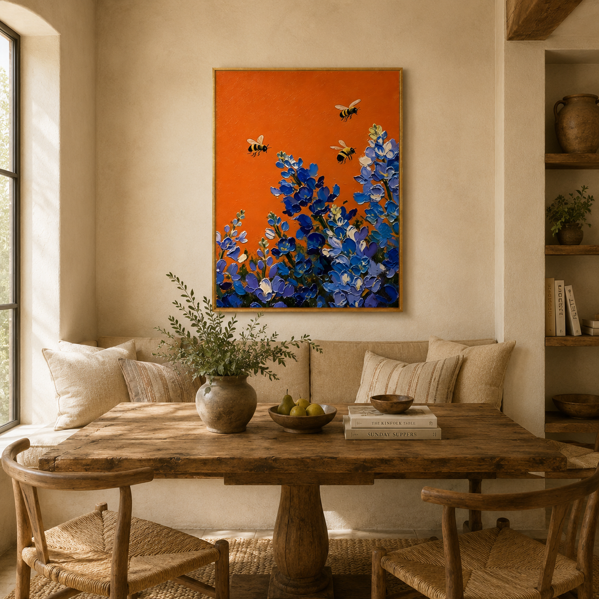 ARBYNART 3D Textured Art | Bluebonnet Bee Dance