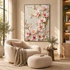 ARBYNART 3D Textured Art | Blush Blossom Relief