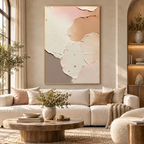 ARBYNART 3D Textured Art | Blush Neutral Petal Relief