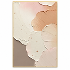 ARBYNART 3D Textured Art | Blush Neutral Petal Relief