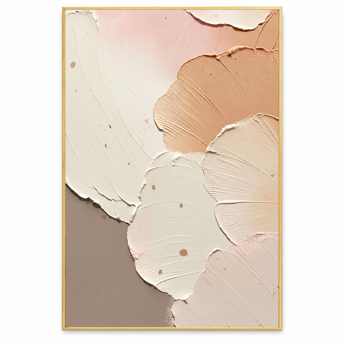 ARBYNART 3D Textured Art | Blush Neutral Petal Relief