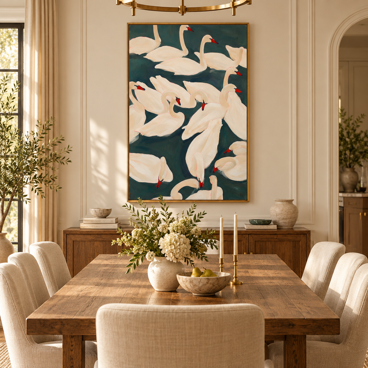ARBYNART Abstract Art | Blush Whispers on Emerald Waters