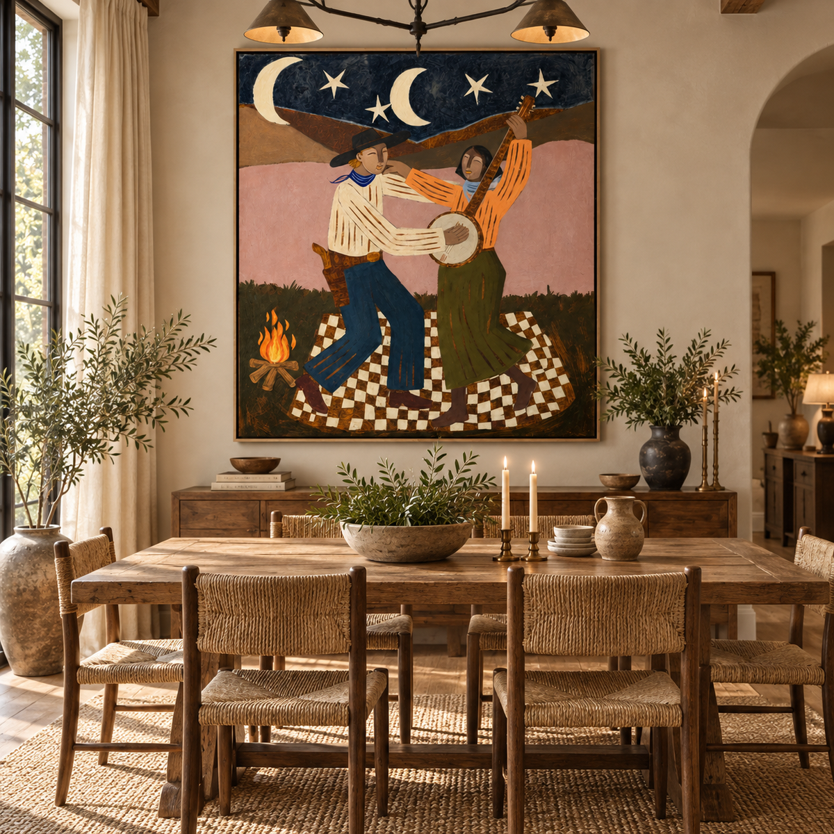ARBYNART Vintage Americana Art | Campfire Dance