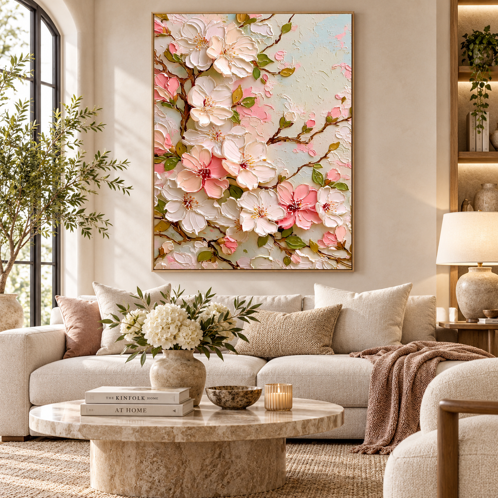 ARBYNART 3D Textured Art | Cherry Blossom Relief