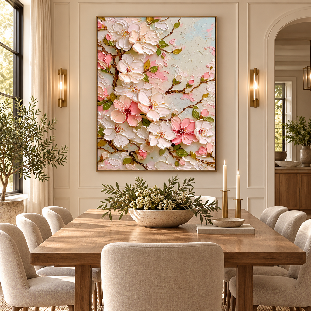 ARBYNART 3D Textured Art | Cherry Blossom Relief