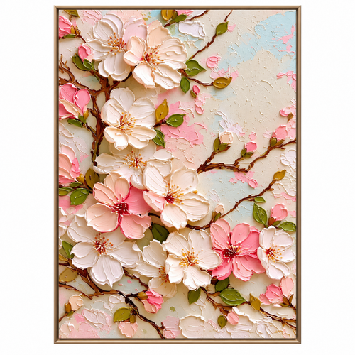 ARBYNART 3D Textured Art | Cherry Blossom Relief