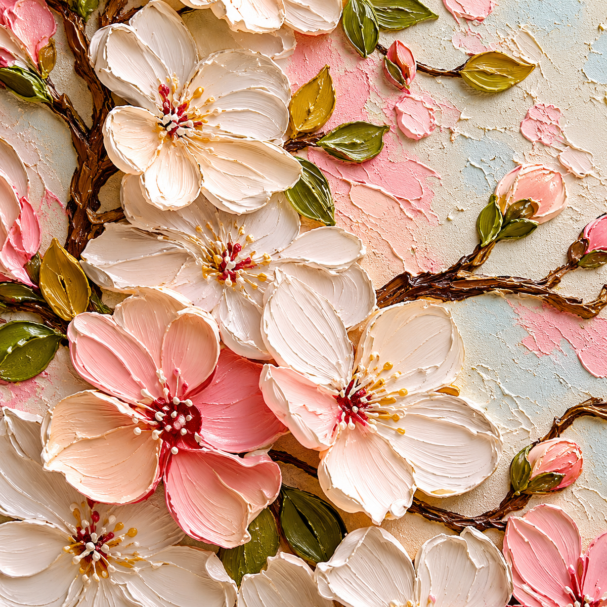 ARBYNART 3D Textured Art | Cherry Blossom Relief