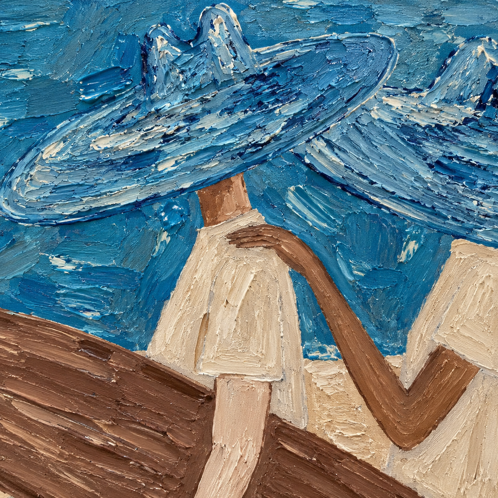ARBYNART Vintage Americana Art | Coastal Blue Hat Bond