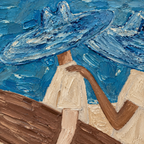 ARBYNART Vintage Americana Art | Coastal Blue Hat Bond
