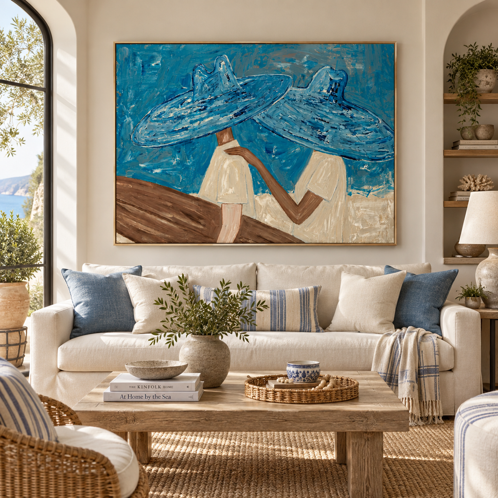 ARBYNART Vintage Americana Art | Coastal Blue Hat Bond