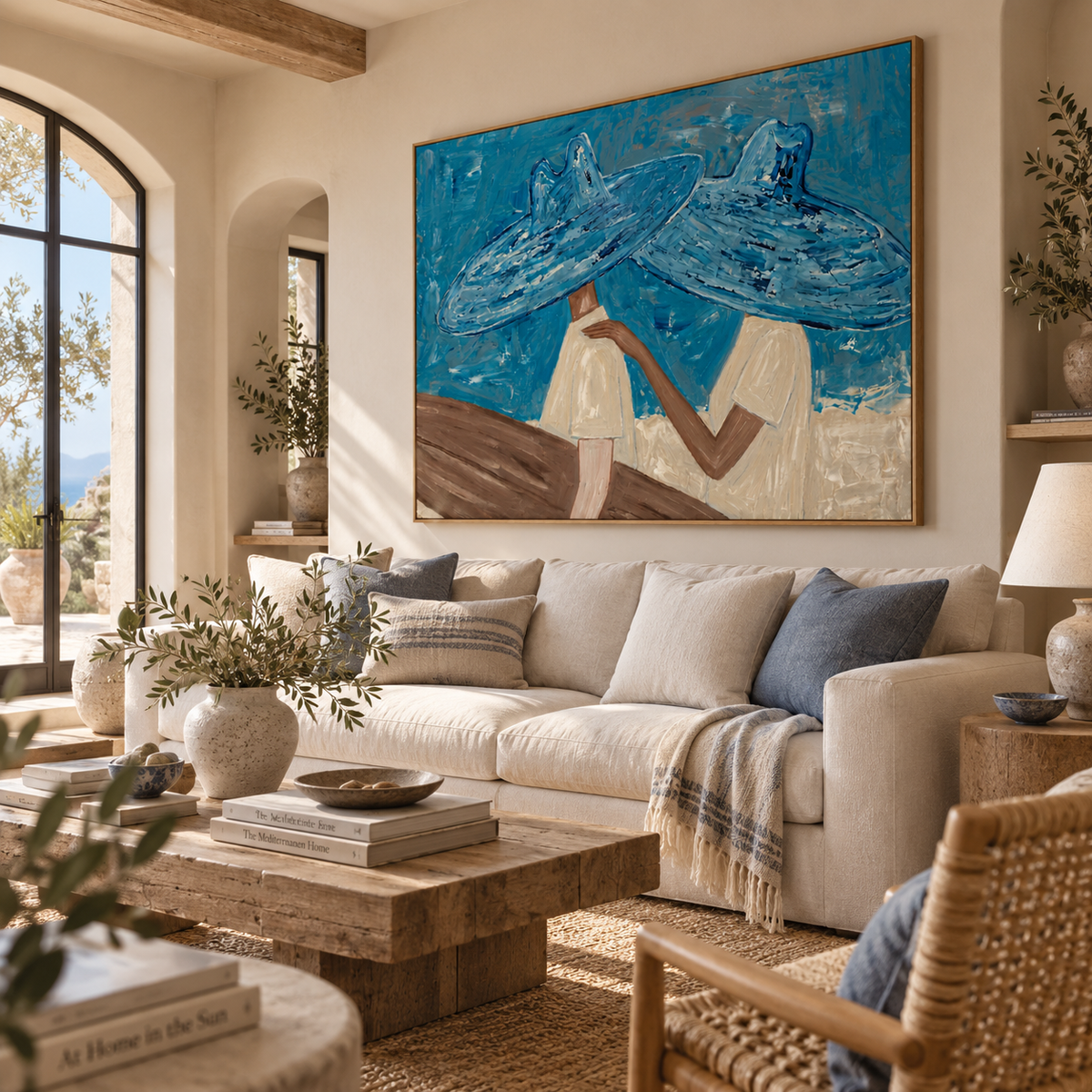 ARBYNART Vintage Americana Art | Coastal Blue Hat Bond