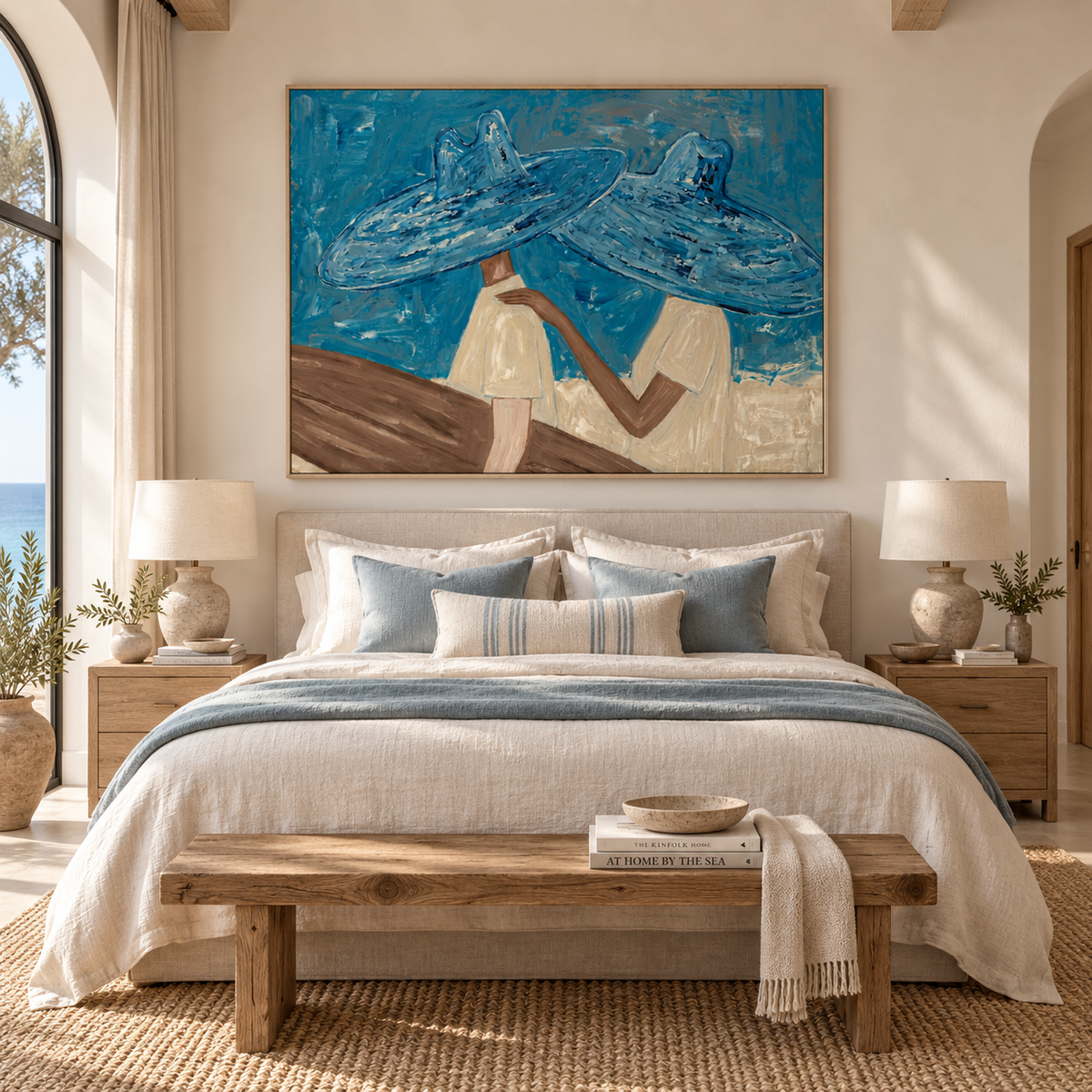 ARBYNART Vintage Americana Art | Coastal Blue Hat Bond