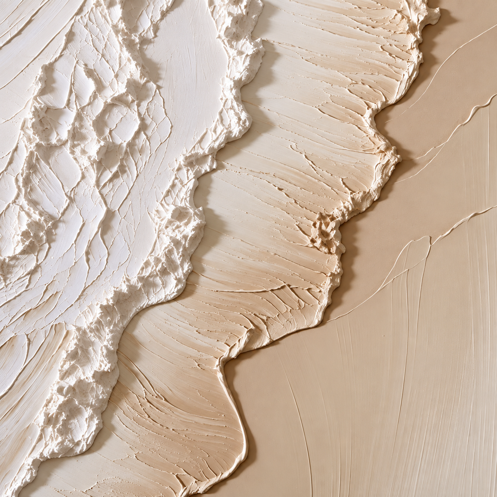 ARBYNART 3D Textured Art | Coastal Foam Relief