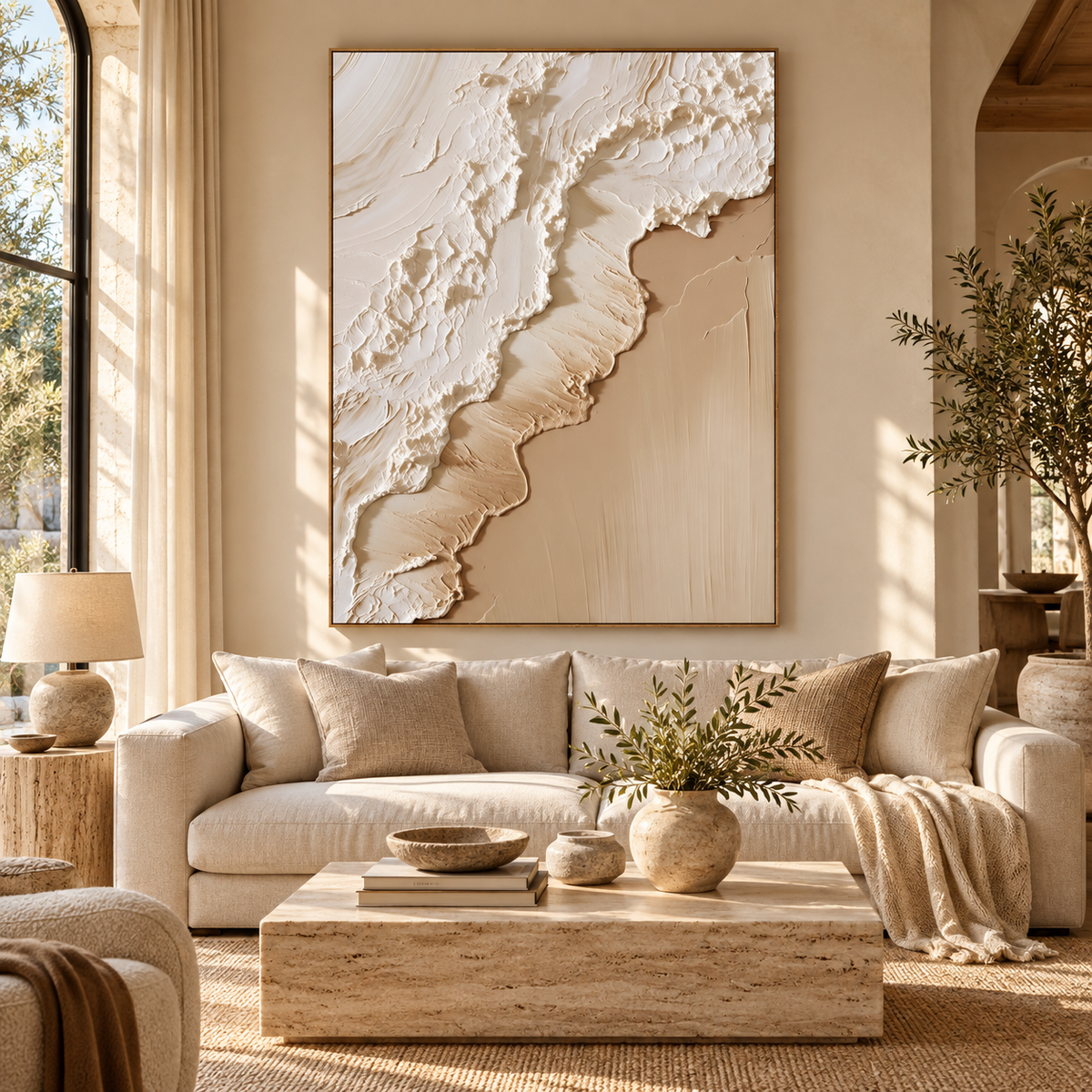 ARBYNART 3D Textured Art | Coastal Foam Relief