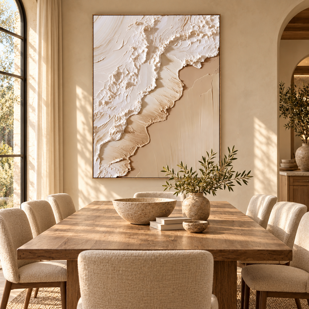 ARBYNART 3D Textured Art | Coastal Foam Relief