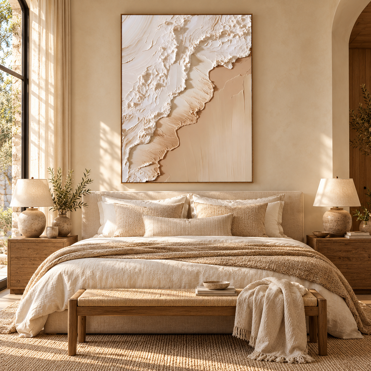 ARBYNART 3D Textured Art | Coastal Foam Relief