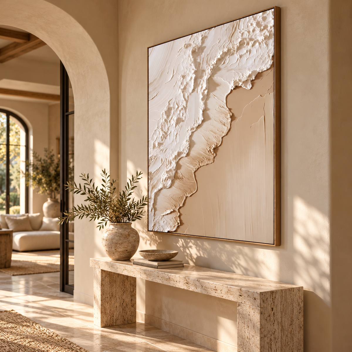 ARBYNART 3D Textured Art | Coastal Foam Relief