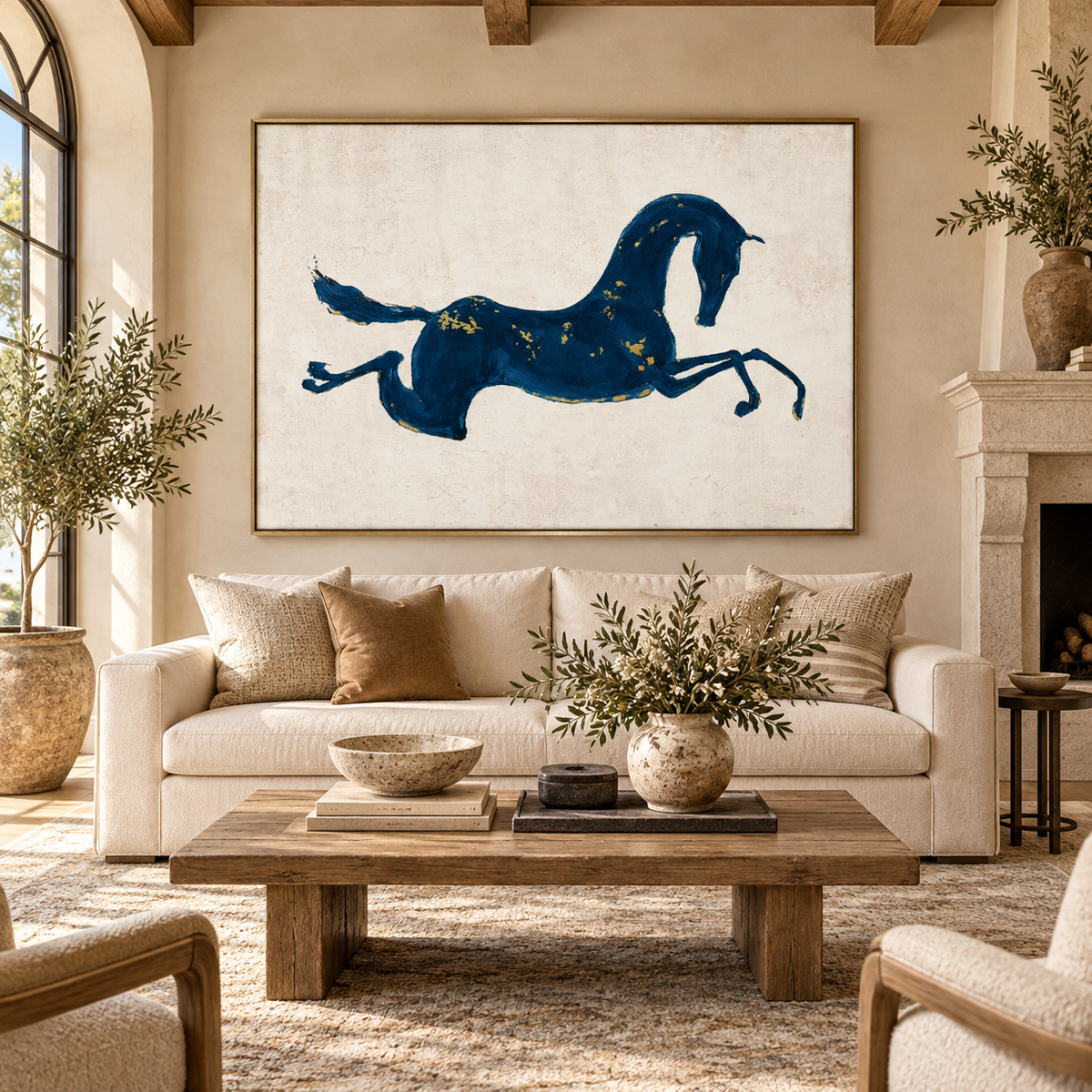 ARBYNART Americana Art | Cobalt Horse in Midair