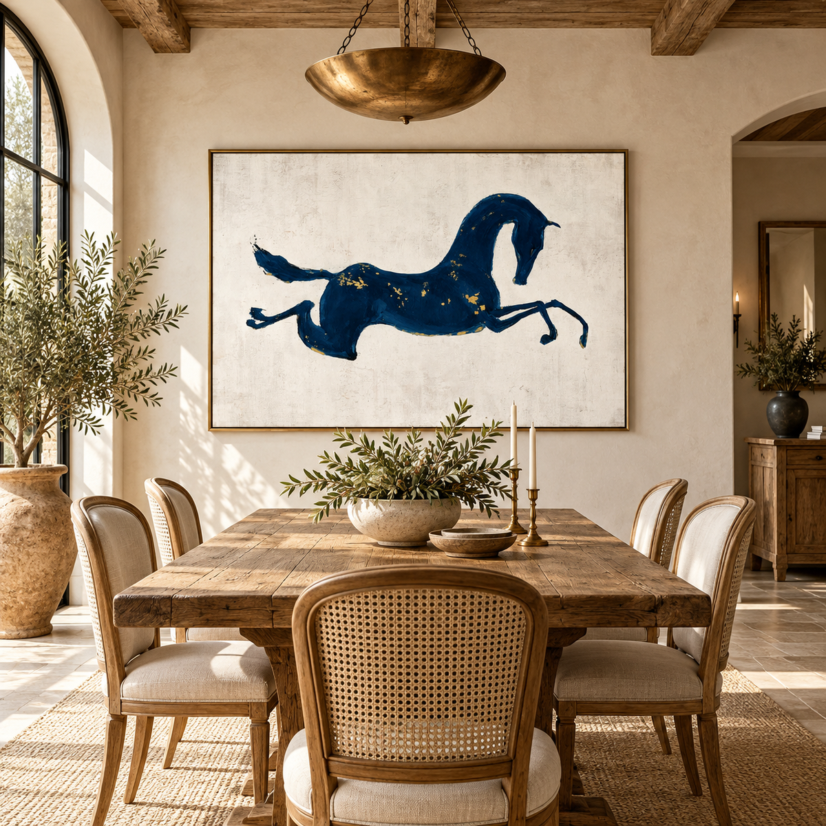 ARBYNART Americana Art | Cobalt Horse in Midair