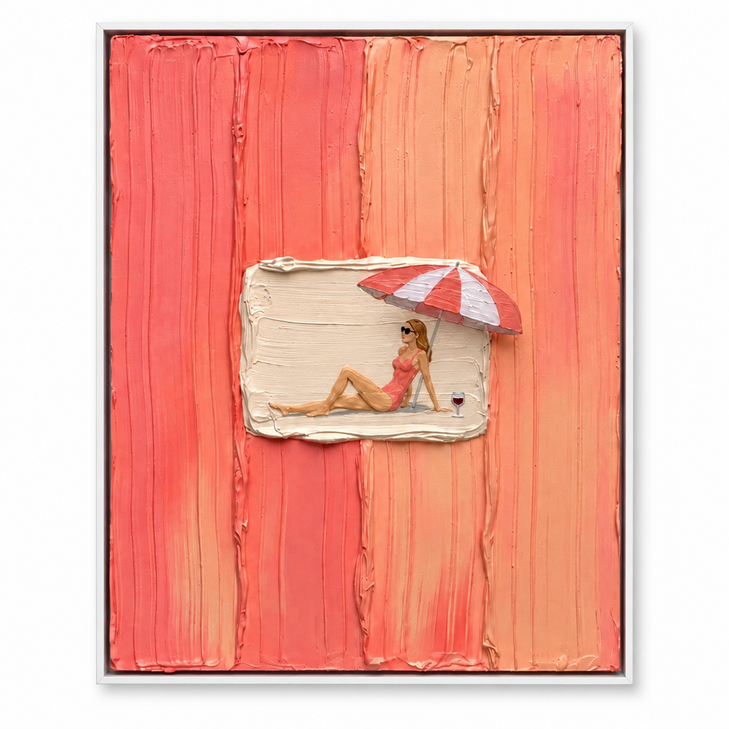 ARBYNART 3D Textured Art | Coral Summer Interlude