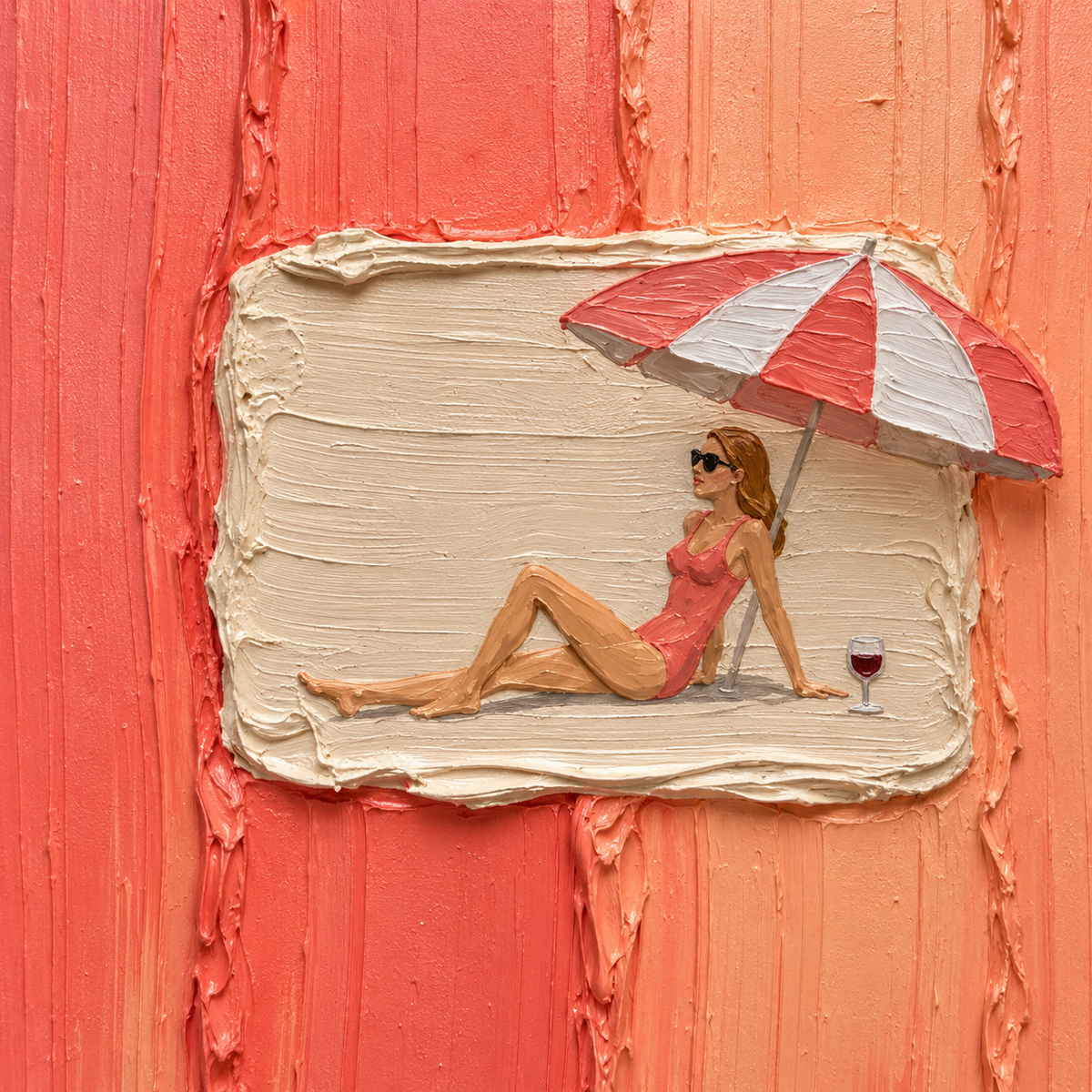 ARBYNART 3D Textured Art | Coral Summer Interlude