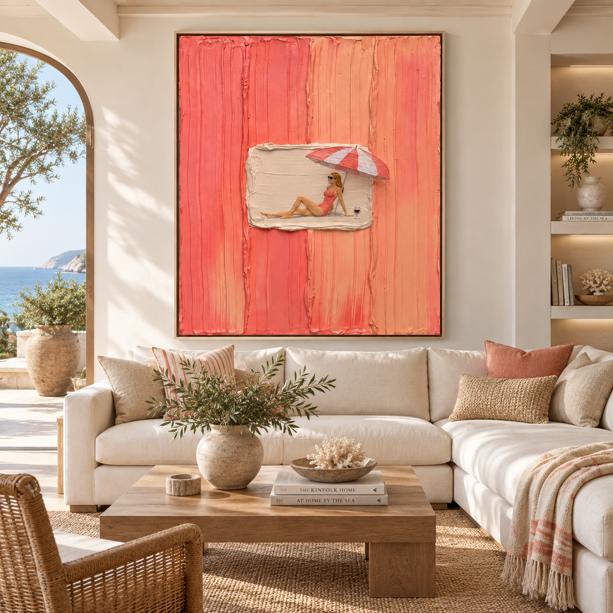 ARBYNART 3D Textured Art | Coral Summer Interlude