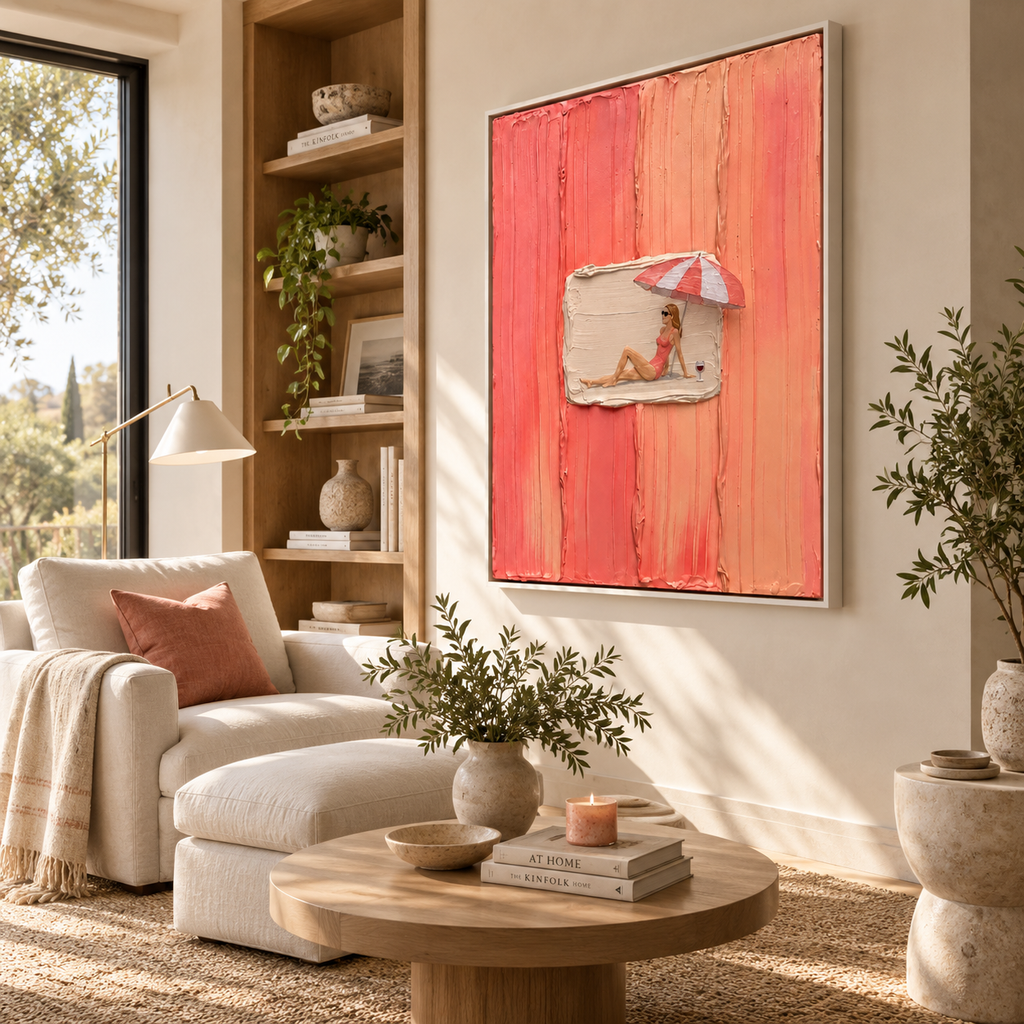 ARBYNART 3D Textured Art | Coral Summer Interlude
