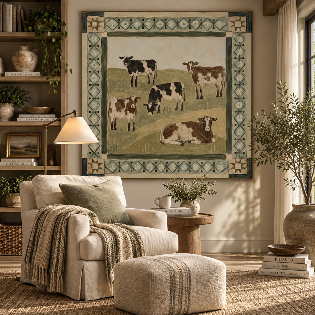 ARBYNART Vintage Americana Art | Country Cattle Landscape