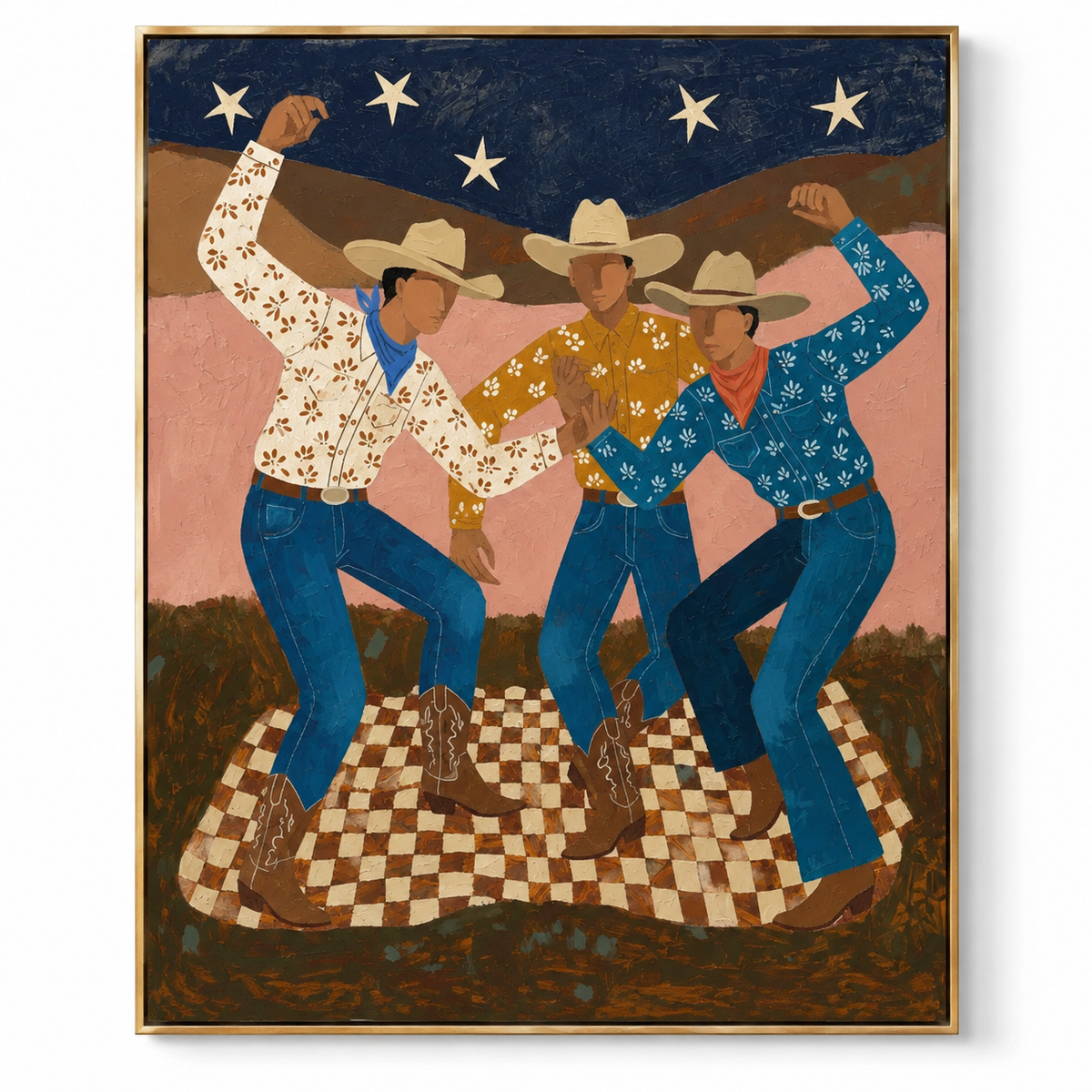 ARBYNART Vintage Americana Art | Cowboy Trio