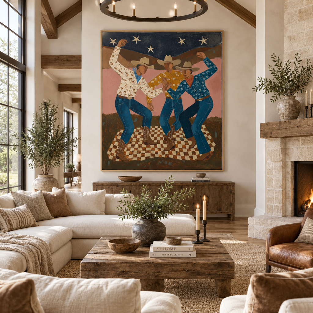 ARBYNART Vintage Americana Art | Cowboy Trio