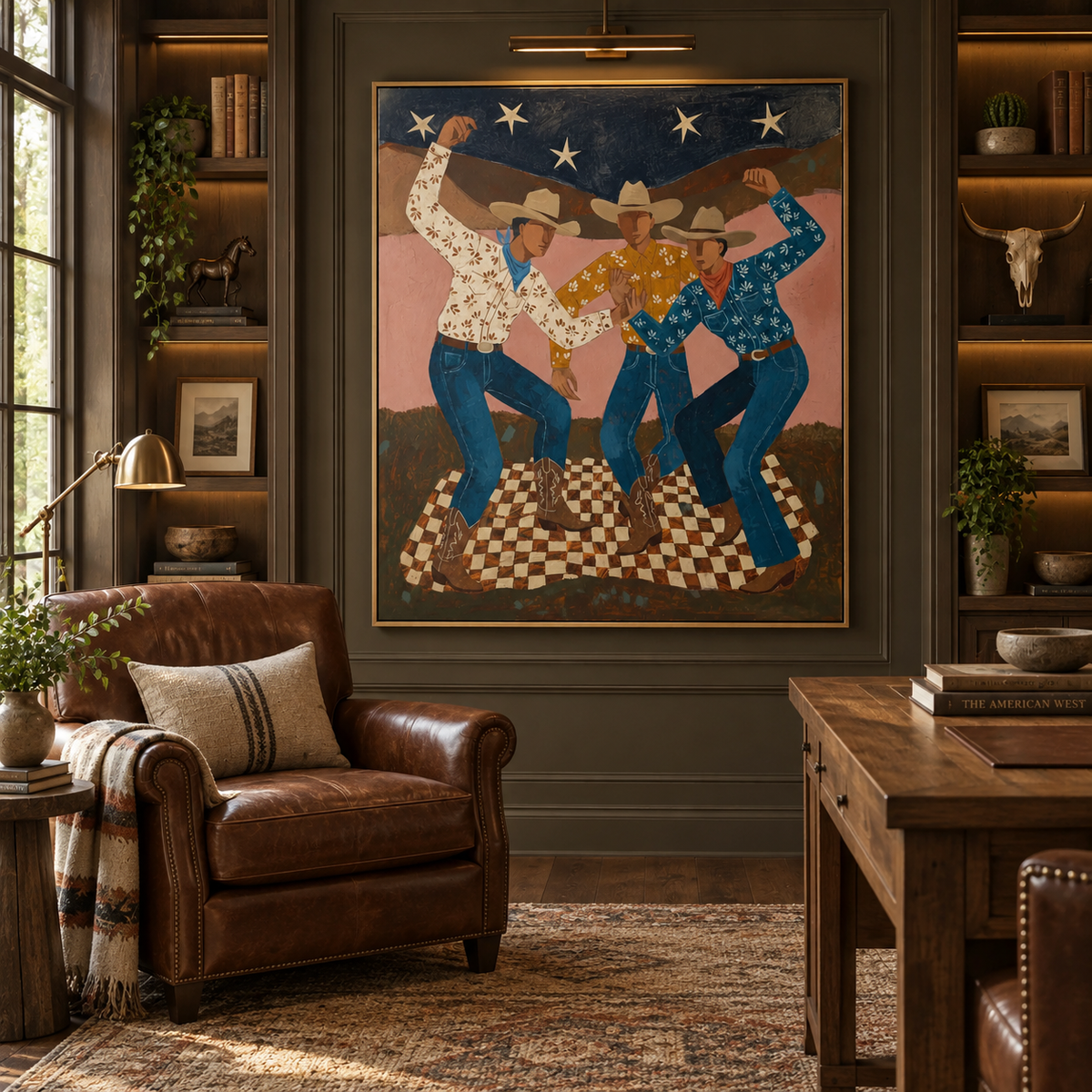 ARBYNART Vintage Americana Art | Cowboy Trio