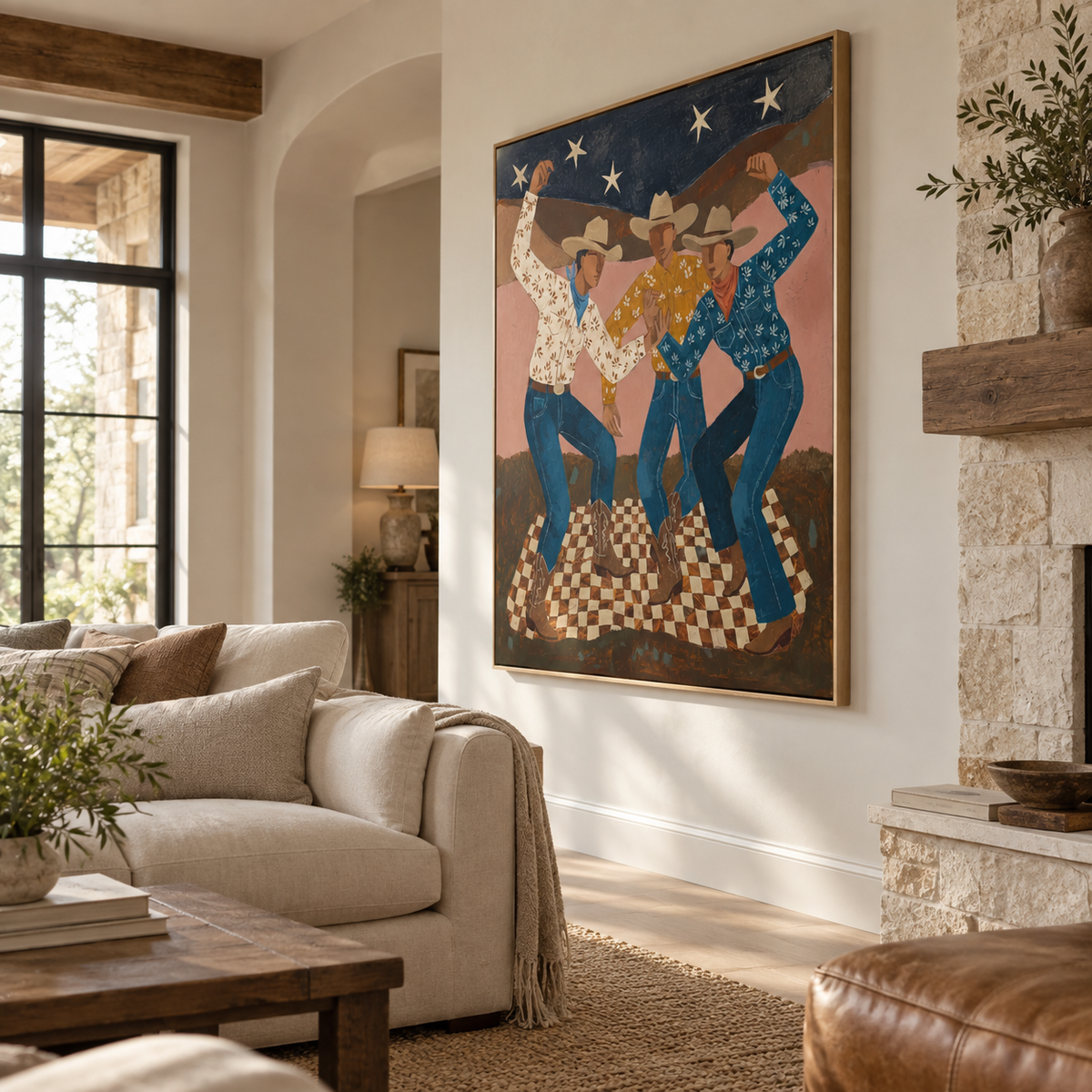 ARBYNART Vintage Americana Art | Cowboy Trio