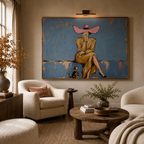 ARBYNART Vintage Americana Art | Cowgirl's Moment of Ease