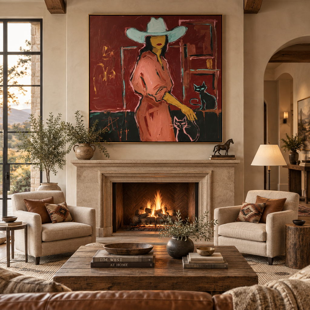 ARBYNART POP Art | Cowgirl with Cats