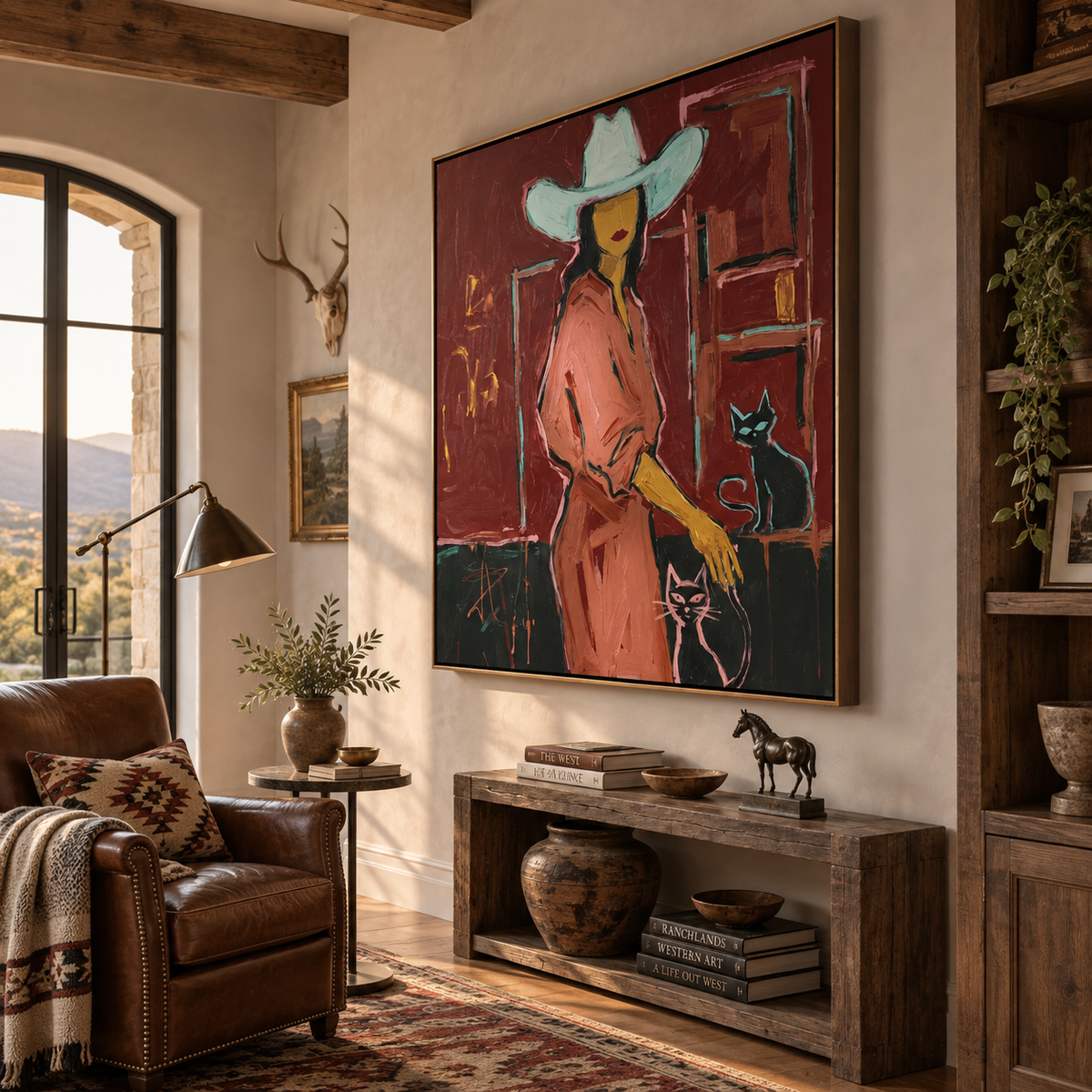 ARBYNART POP Art | Cowgirl with Cats