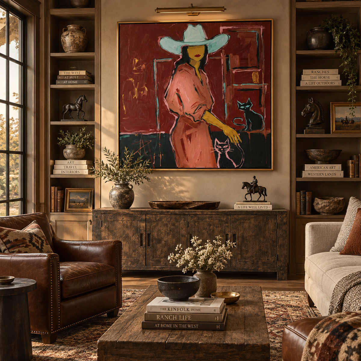 ARBYNART POP Art | Cowgirl with Cats