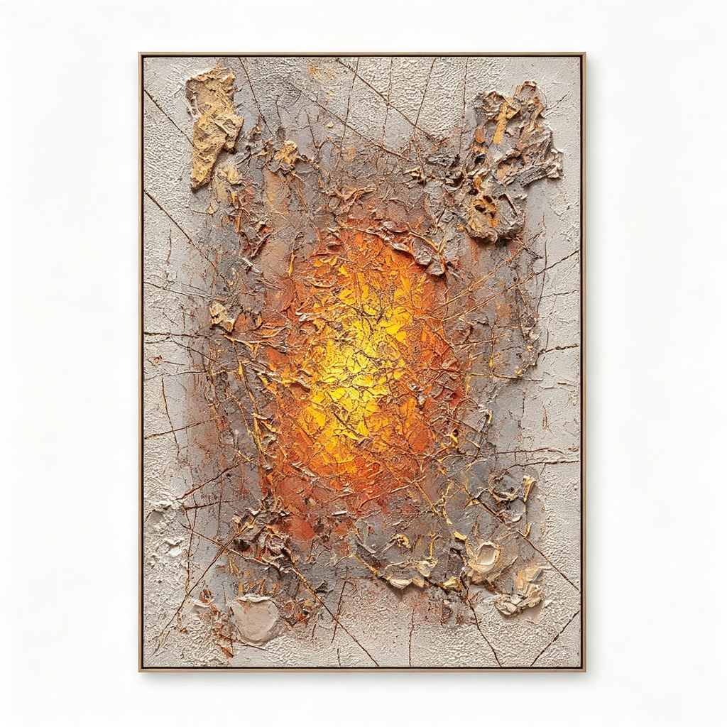 ARBYNART Wabi-Sabi Art | Cracked Amber Burst