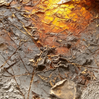ARBYNART Wabi-Sabi Art | Cracked Amber Burst