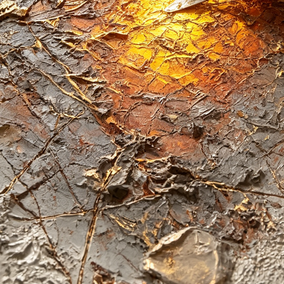 ARBYNART Wabi-Sabi Art | Cracked Amber Burst