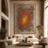 ARBYNART Wabi-Sabi Art | Cracked Amber Burst