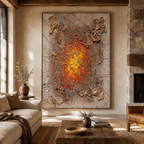 ARBYNART Wabi-Sabi Art | Cracked Amber Burst