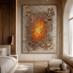 ARBYNART Wabi-Sabi Art | Cracked Amber Burst