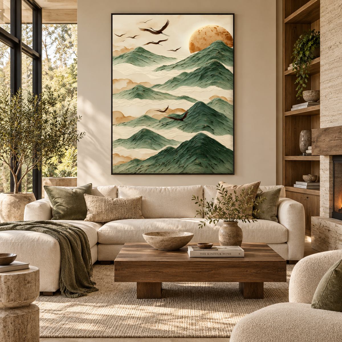 ARBYNART 3D Textured Art | Crane Mountain Glow
