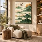 ARBYNART 3D Textured Art | Crane Mountain Glow