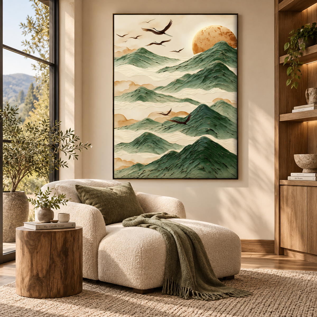 ARBYNART 3D Textured Art | Crane Mountain Glow