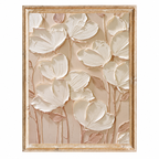 ARBYNART 3D Textured Art | Cream Floral Relief