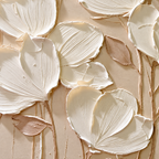ARBYNART 3D Textured Art | Cream Floral Relief