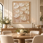 ARBYNART 3D Textured Art | Cream Floral Relief