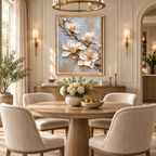 ARBYNART 3D Textured Art | Cream Magnolia Blooms