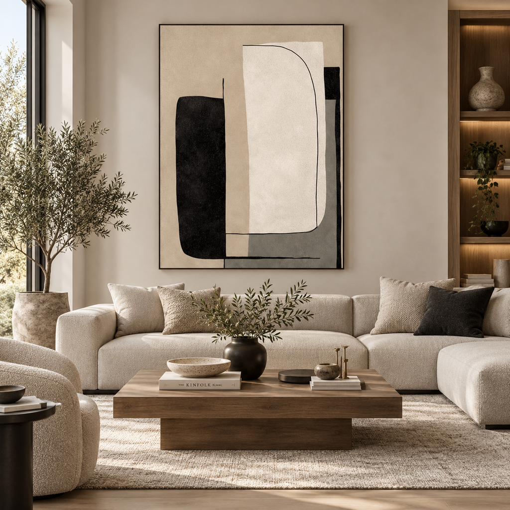 ARBYNART Abstract Art | Neutral Curve Blocks